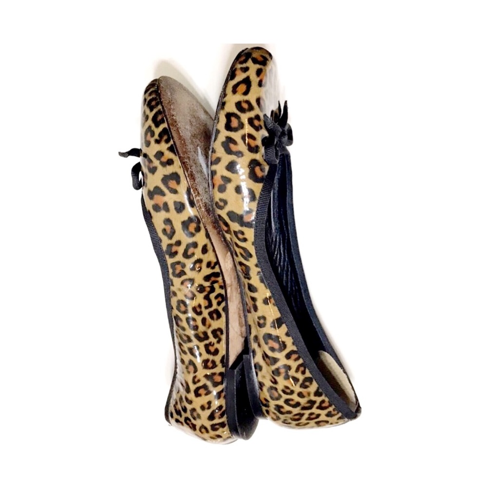 SAKS FIFTH AVENUE LEOPARD LEATHER FLARS - Picture 4 of 4